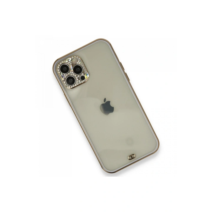 BFS  iPhone 12 Pro Kılıf Liva Taşlı Silikon - Mor