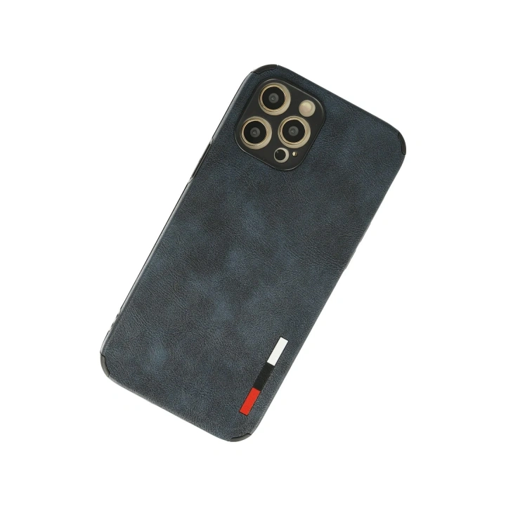 BFS  iPhone 12 Pro Kılıf Loop Deri Silikon - Lacivert