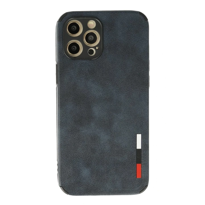 BFS  iPhone 12 Pro Kılıf Loop Deri Silikon - Lacivert