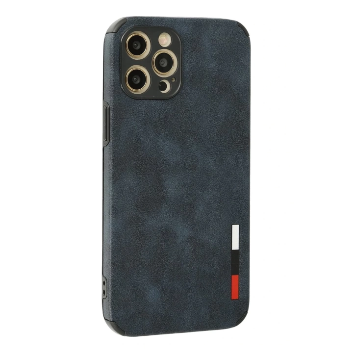BFS  iPhone 12 Pro Kılıf Loop Deri Silikon - Lacivert