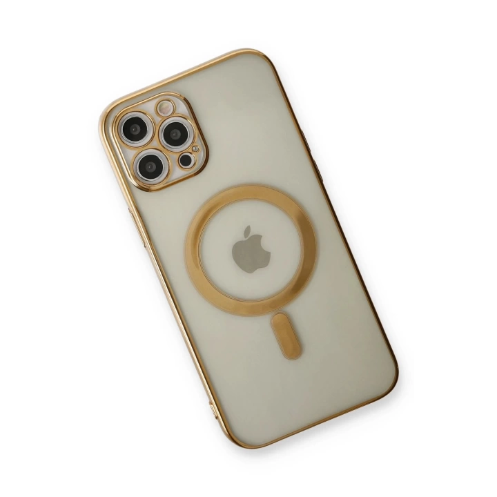 BFS  iPhone 12 Pro Kılıf Magneticsafe Lazer Silikon - Gold