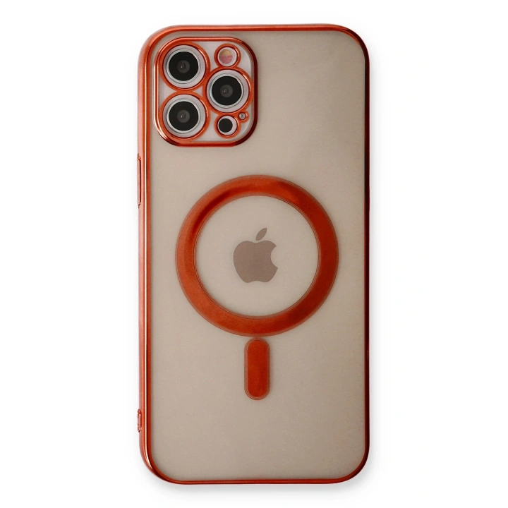 BFS  iPhone 12 Pro Kılıf Magneticsafe Lazer Silikon - Kırmızı