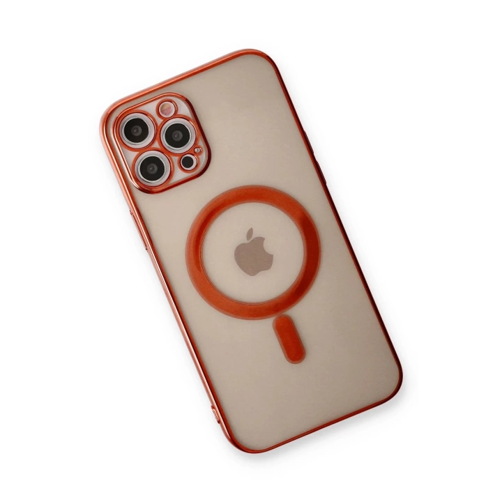 BFS  iPhone 12 Pro Kılıf Magneticsafe Lazer Silikon - Kırmızı