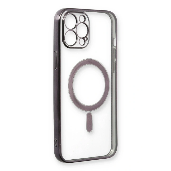 BFS  iPhone 12 Pro Kılıf Magneticsafe Lazer Silikon - Siyah