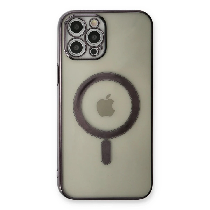 BFS  iPhone 12 Pro Kılıf Magneticsafe Lazer Silikon - Siyah