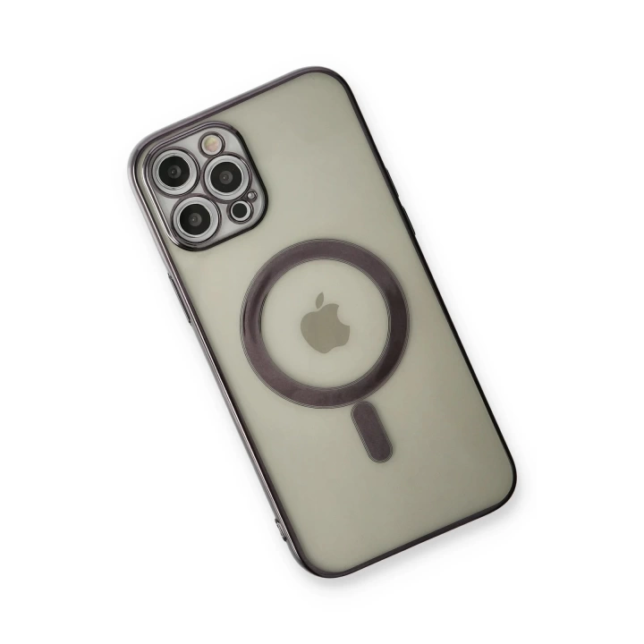 BFS  iPhone 12 Pro Kılıf Magneticsafe Lazer Silikon - Siyah