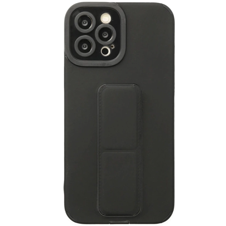 BFS  iPhone 12 Pro Kılıf Mega Standlı Silikon - Siyah
