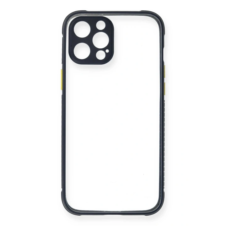 BFS iPhone 12 Pro Kılıf Miami Şeffaf Silikon - Lacivert
