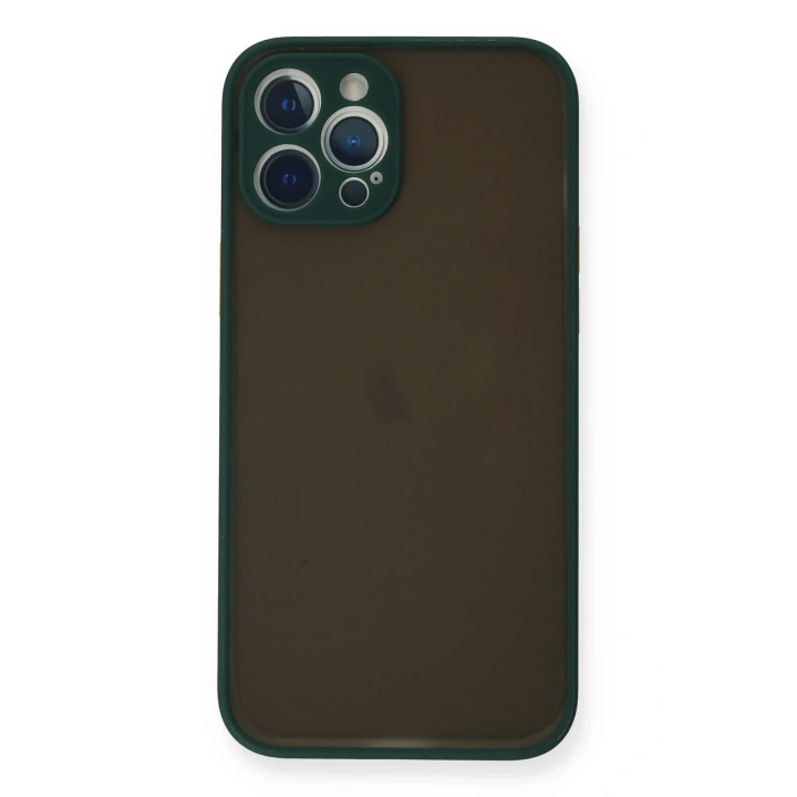 BFS  iPhone 12 Pro Kılıf Montreal Silikon Kapak - Yeşil