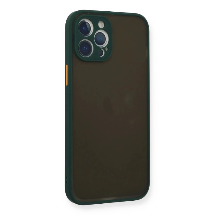BFS  iPhone 12 Pro Kılıf Montreal Silikon Kapak - Yeşil