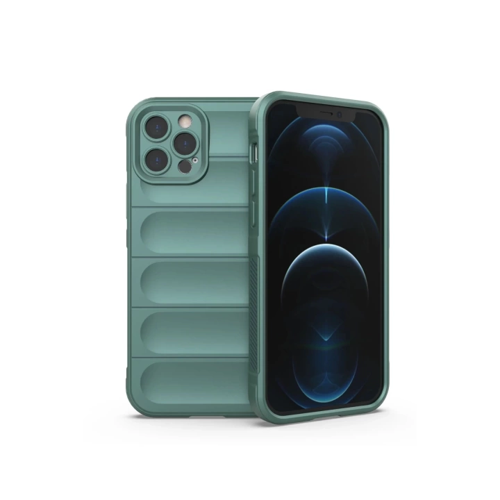 BFS  iPhone 12 Pro Kılıf Optimum Silikon - Koyu Yeşil
