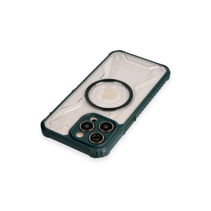BFS  iPhone 12 Pro Kılıf Prag Magneticsafe Kapak - Koyu Yeşil