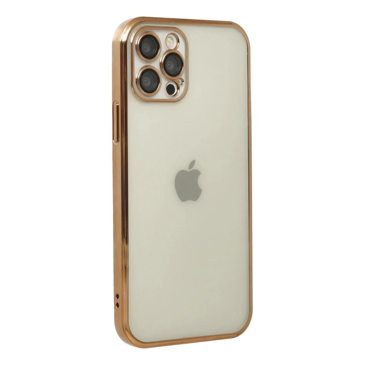 BFS  iPhone 12 Pro Kılıf Razer Lensli Silikon - Gold