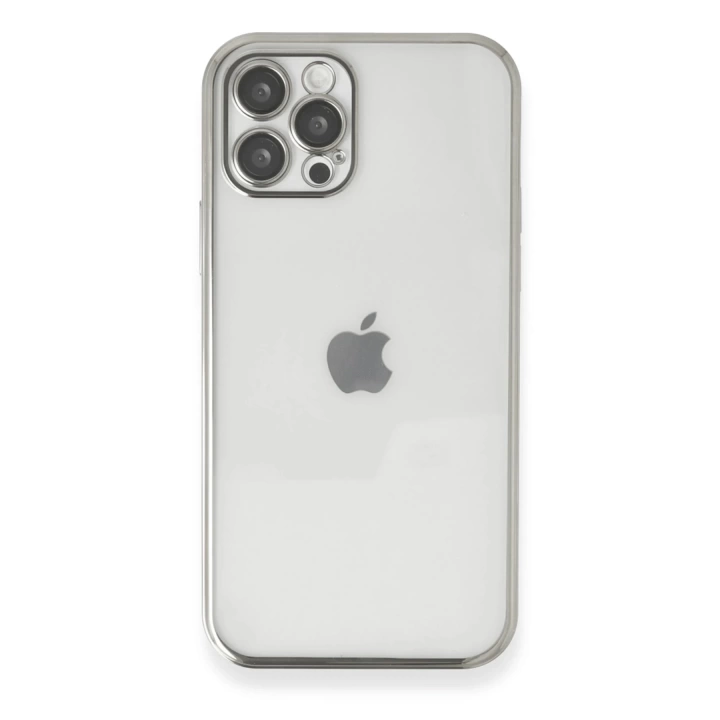 BFS  iPhone 12 Pro Kılıf Razer Lensli Silikon - Gümüş