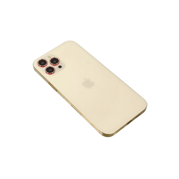 BFS  iPhone 12 Pro Max Diamond Kamera Lens - Kırmızı
