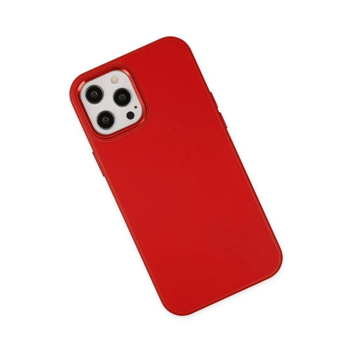 BFS  iPhone 12 Pro Max Kılıf Asya Deri Silikon - Kırmızı