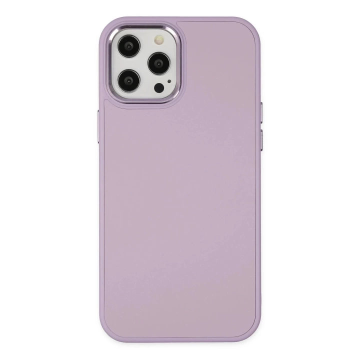 BFS  iPhone 12 Pro Max Kılıf Asya Deri Silikon - Lila