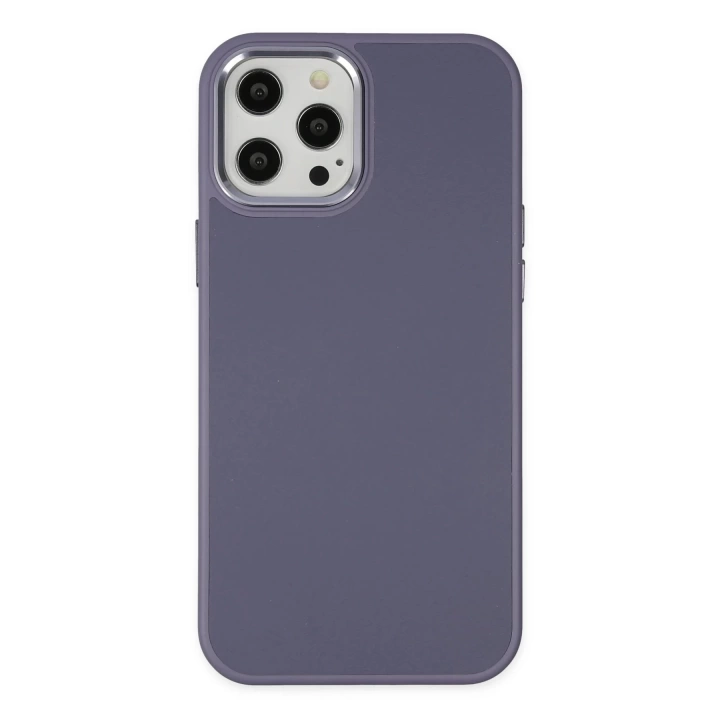 BFS  iPhone 12 Pro Max Kılıf Asya Deri Silikon - Mor
