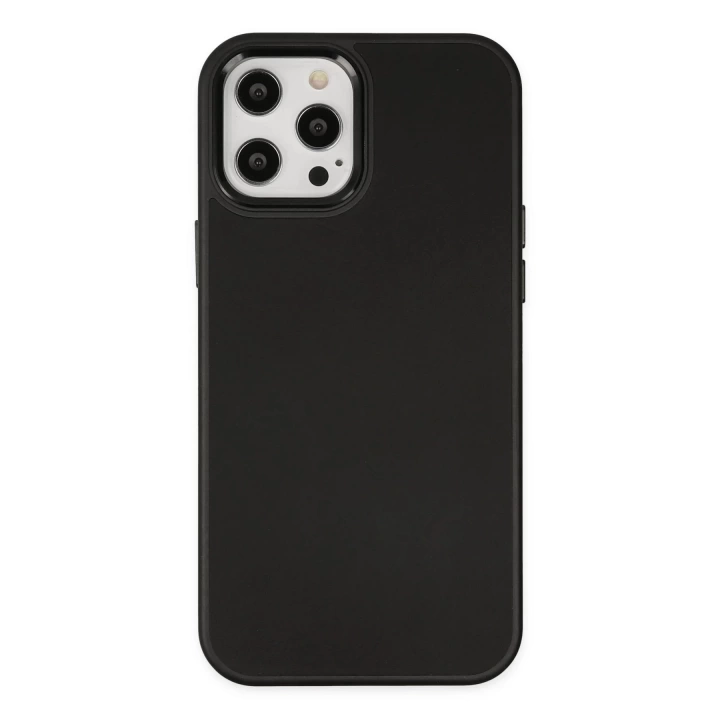 BFS  iPhone 12 Pro Max Kılıf Asya Deri Silikon - Siyah