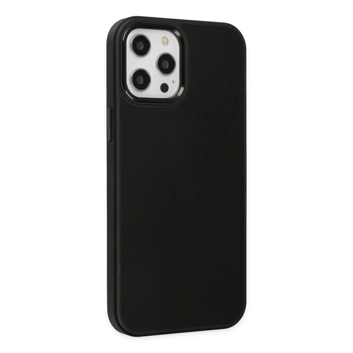 BFS  iPhone 12 Pro Max Kılıf Asya Deri Silikon - Siyah