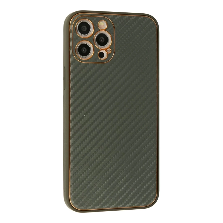 BFS  iPhone 12 Pro Max Kılıf Coco Karbon Silikon - Füme