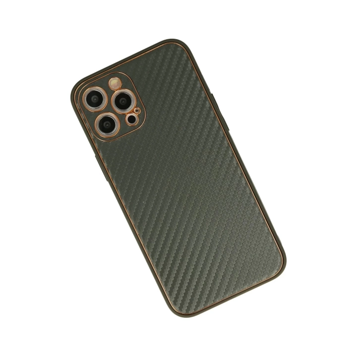 BFS  iPhone 12 Pro Max Kılıf Coco Karbon Silikon - Füme