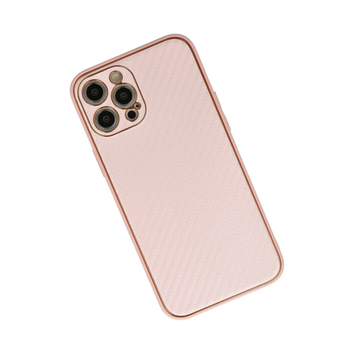 BFS  iPhone 12 Pro Max Kılıf Coco Karbon Silikon - Pembe