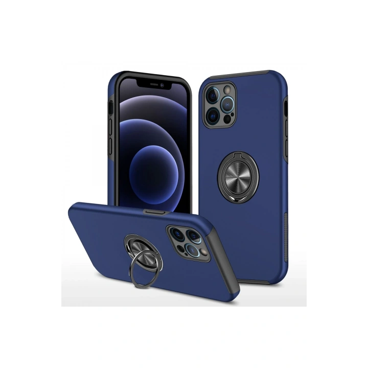 BFS  iPhone 12 Pro Max Kılıf Elit Yüzüklü Kapak - Lacivert