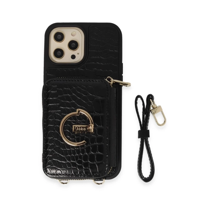 BFS  iPhone 12 Pro Max Kılıf Ermes Kapak - Siyah