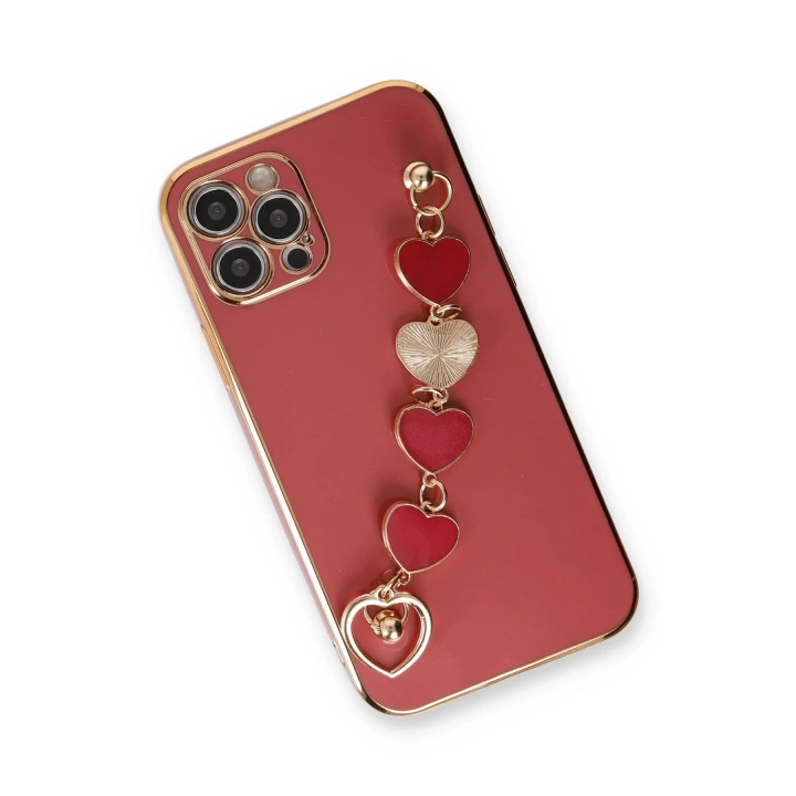 BFS  iPhone 12 Pro Max Kılıf Esila Silikon - Kırmızı