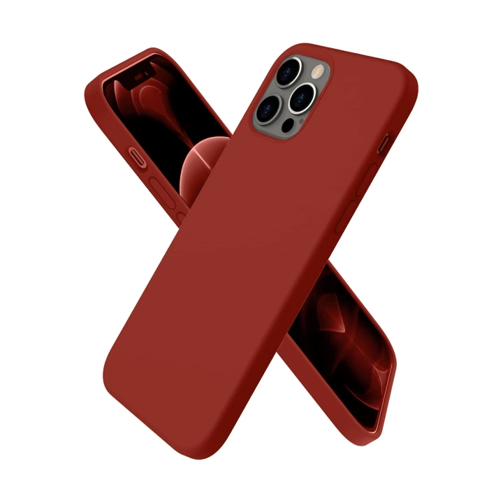 BFS  iPhone 12 Pro Max Kılıf First Silikon - Bordo