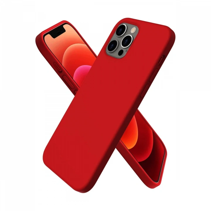 BFS  iPhone 12 Pro Max Kılıf First Silikon - Koyu Kırmızı