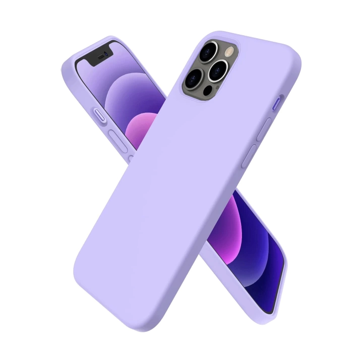 BFS  iPhone 12 Pro Max Kılıf First Silikon - Lila