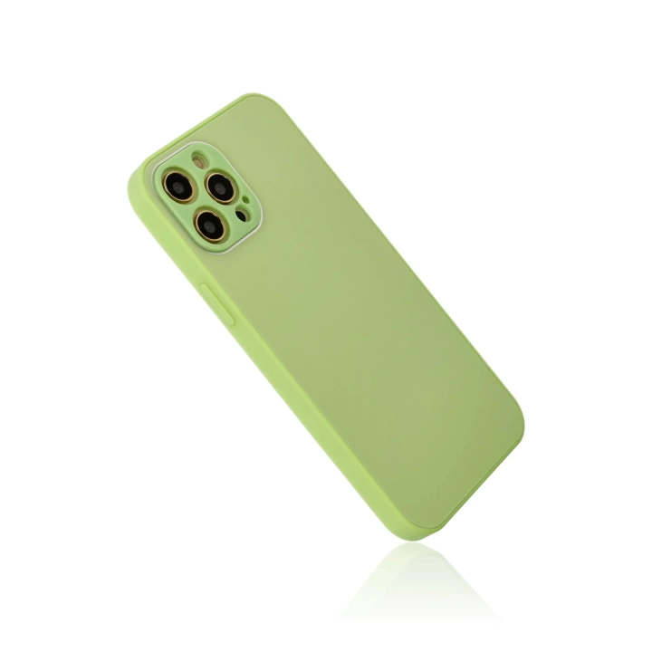 BFS  iPhone 12 Pro Max Kılıf Glass Kapak - Açık Yeşil