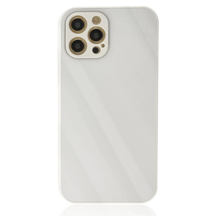 BFS  iPhone 12 Pro Max Kılıf Glass Kapak - Beyaz