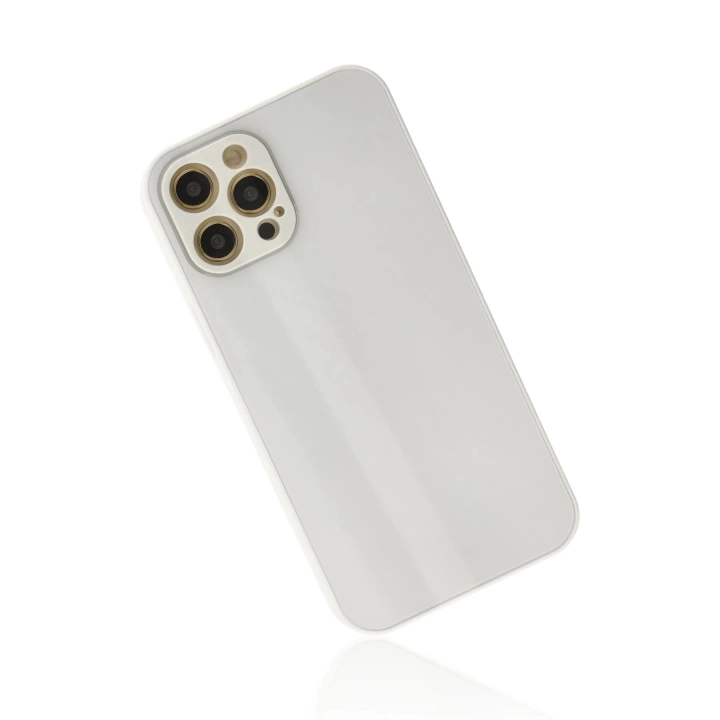 BFS  iPhone 12 Pro Max Kılıf Glass Kapak - Beyaz