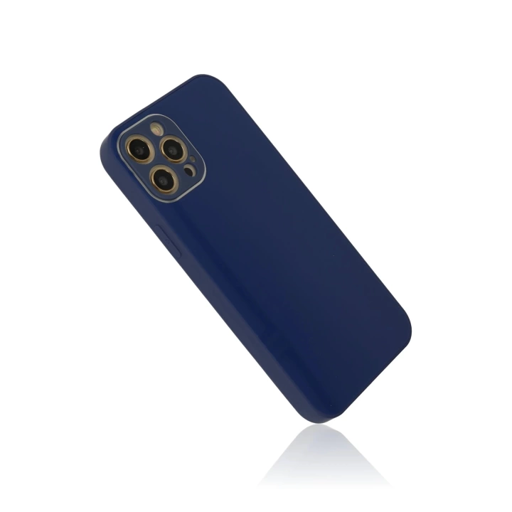 BFS  iPhone 12 Pro Max Kılıf Glass Kapak - Lacivert