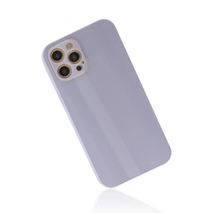 BFS  iPhone 12 Pro Max Kılıf Glass Kapak - Lila