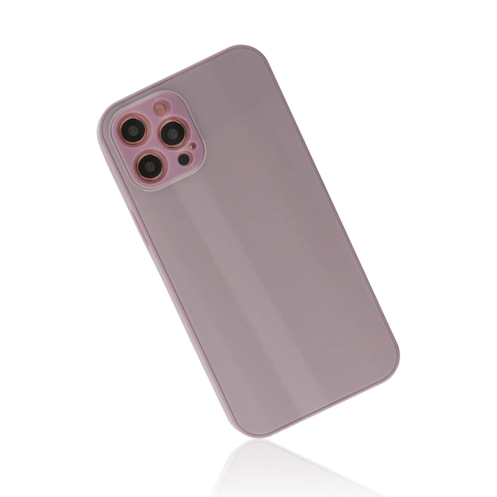 BFS  iPhone 12 Pro Max Kılıf Glass Kapak - Mor