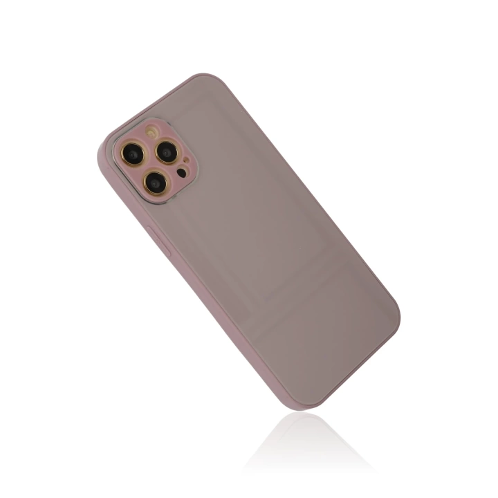 BFS  iPhone 12 Pro Max Kılıf Glass Kapak - Mor