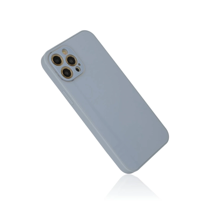 BFS  iPhone 12 Pro Max Kılıf Glass Kapak - Sky Blue
