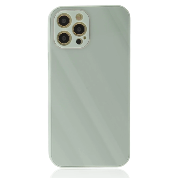 BFS  iPhone 12 Pro Max Kılıf Glass Kapak - Turkuaz