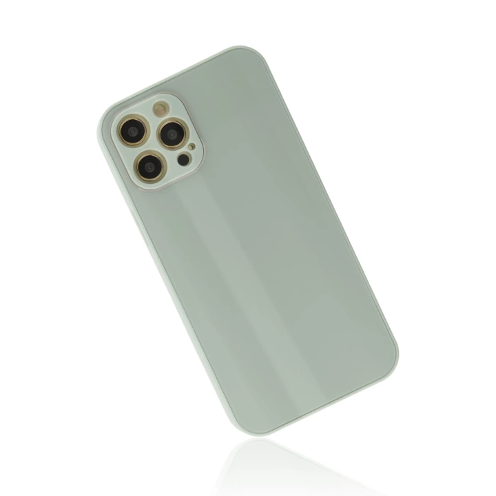 BFS  iPhone 12 Pro Max Kılıf Glass Kapak - Turkuaz