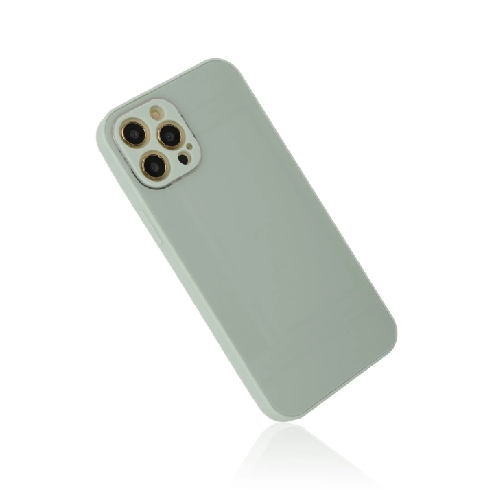 BFS  iPhone 12 Pro Max Kılıf Glass Kapak - Turkuaz