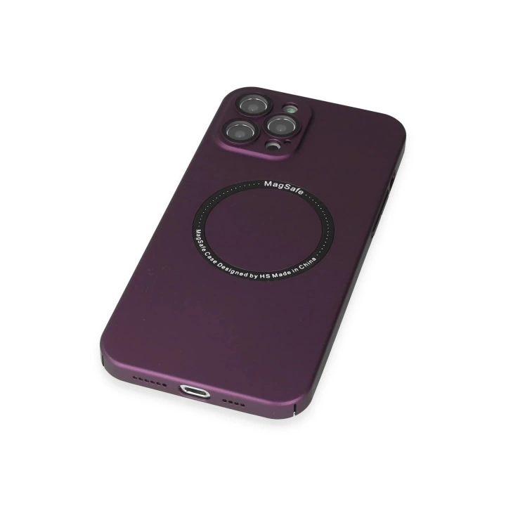 BFS  iPhone 12 Pro Max Kılıf Jack Magneticsafe Lens Silikon - Mürdüm