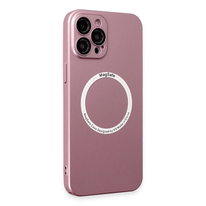 BFS  iPhone 12 Pro Max Kılıf Jack Magneticsafe Lens Silikon - Rose Gold