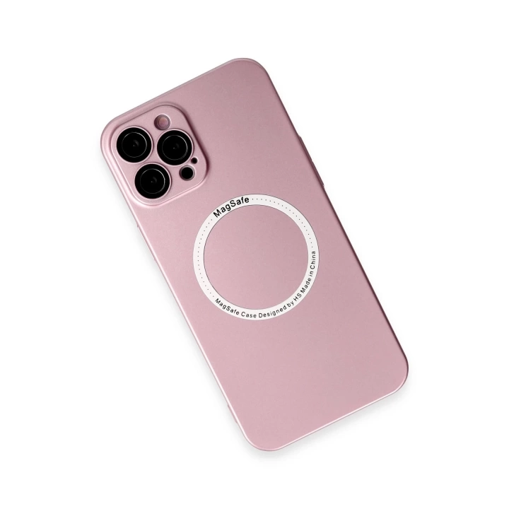 BFS  iPhone 12 Pro Max Kılıf Jack Magneticsafe Lens Silikon - Rose Gold