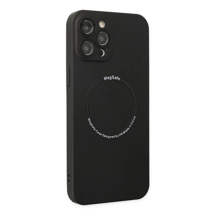 BFS  iPhone 12 Pro Max Kılıf Jack Magneticsafe Lens Silikon - Siyah