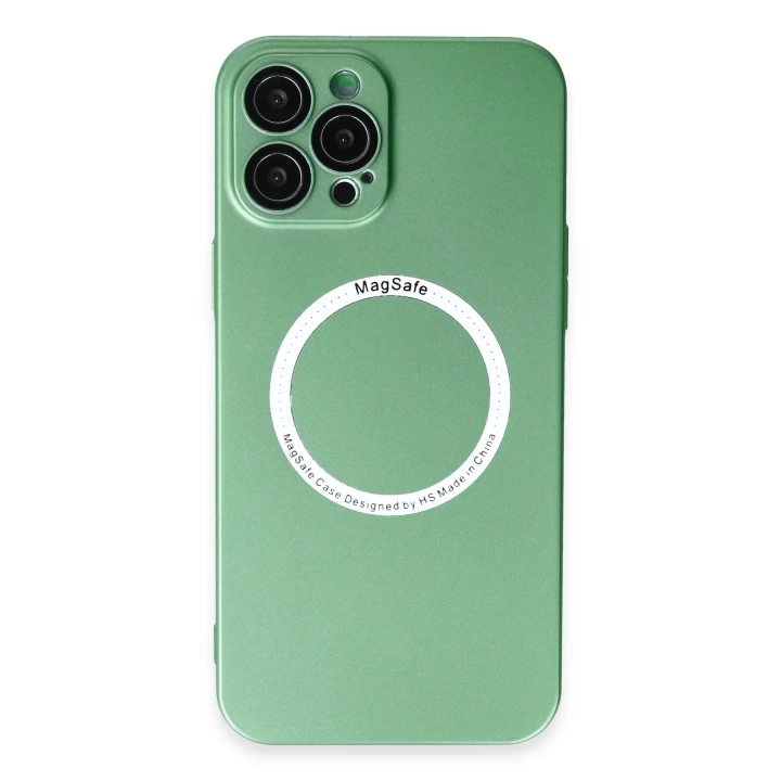 BFS  iPhone 12 Pro Max Kılıf Jack Magneticsafe Lens Silikon - Yeşil