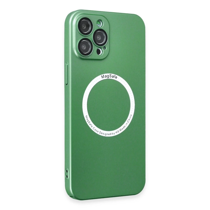 BFS  iPhone 12 Pro Max Kılıf Jack Magneticsafe Lens Silikon - Yeşil